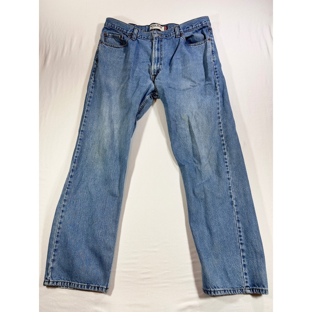 Levis 505 Regular Fit Jeans Mens 40x32 Blue Denim Straight Leg Pants